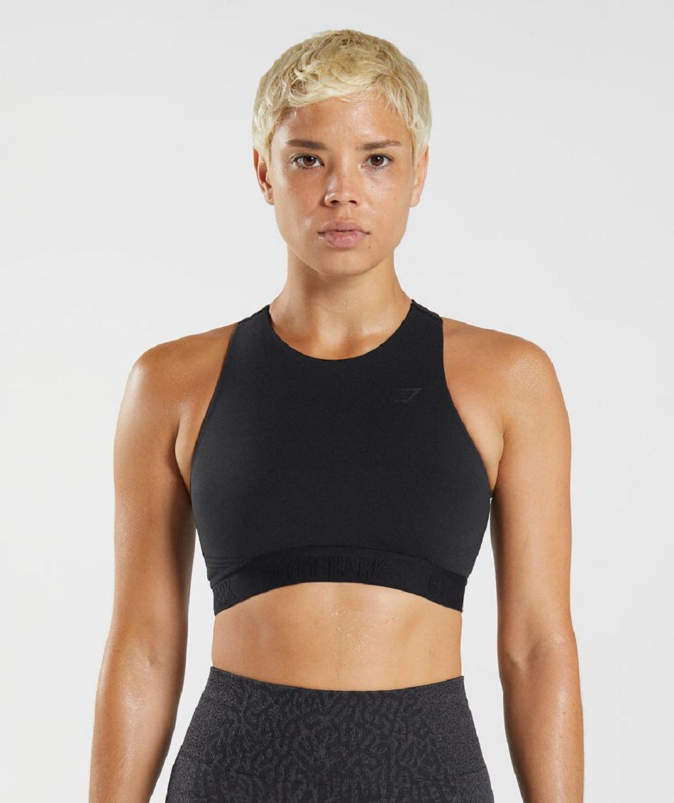 Sujetadores Deportivos Gymshark 315 Performance High Neck Mujer Negras Gris Oscuro | CO 2224PJJ